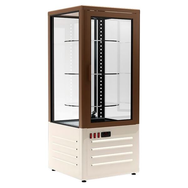 Шкаф-витрина холодильный Polus D4 VM 120-1 (R120C) 1015-0102 (бежево-коричневый)